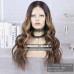 4 Wig Types Optional 3T ombre highlights dark brown roots medium brown base with rose gold blonde highlights human hair wig